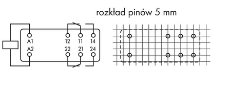 WAGO Przekaźnik bazowy 230V AC 2x zestyk przełączny 8A 
