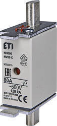 ETI Wkładka topikowa przemysłowa zwłoczna KOMBI NH-000/gG 80A 500V