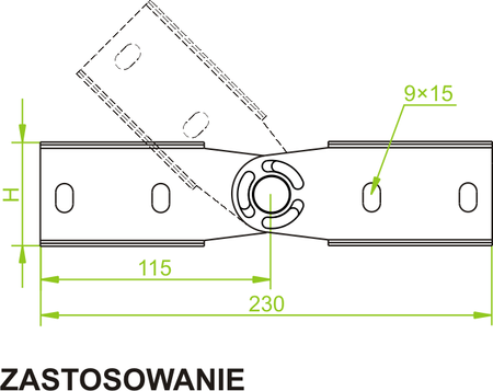 LGCH60N Łącznik przegubowy drabiny H60