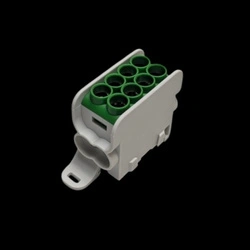 Blok dystrybucyjny - rozdzielczy HLAK 25 1P zielony 2xAl/Cu 25mm²+16mm² 1000V AC/1500V DC