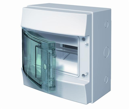 Obudowa natynkowa ABB IP65 MISTRAL65 drzwi przeźroczyste 8 modułów 1 rząd N+PE