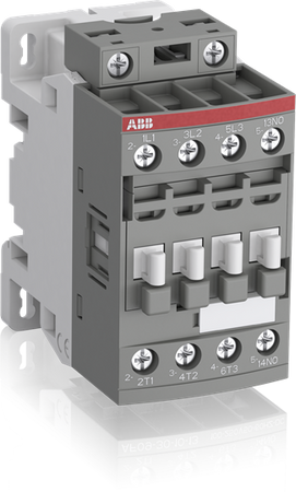 ABB Stycznik AF12Z-30-10-21 3-polowy Moc znamionowa AC-3/400V: 5,5kW Prąd roboczy AC-3/400V:Napięcie cewki: 20-60V DC, 24-60V AC; Styki głowne: 3NO, Styki pomocniczne: 1NO