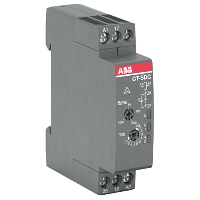 ABB Przekaźnik czasowy gwiazda-trójkąt 1c/o, 0.05s-10min; czas przejścia: 50ms; 24V-48VDC 24-240VAC  CT-SDC.22