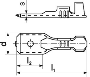 ERKO Wsuwka przewodowa TS 6,3-2 zakres przekróju przewodu: 1,0÷2,5mm² (100 sztuk)