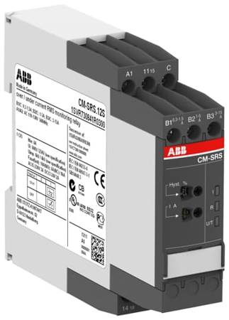 ABB Przekaźnik nadzorczy prądu CM-SRS 250V AC/4A w zakresie 0,3...1,5 A, 1...5 A, 3...15A