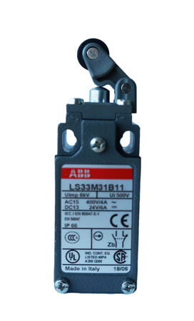 ABB Wyłącznik krańcowy LS33M31B11, dźwignia z rolką, podejście kablowe: M20x1,5, obudowa metalowa szerokość: 30mm, IP66