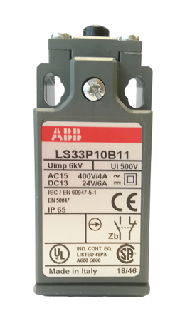 ABB Wyłącznik krańcowy LS33P10B11, trzpień wciskany, podejście kablowe: M20x1,5, obudowa plastikowa szerokość: 30mm, IP65