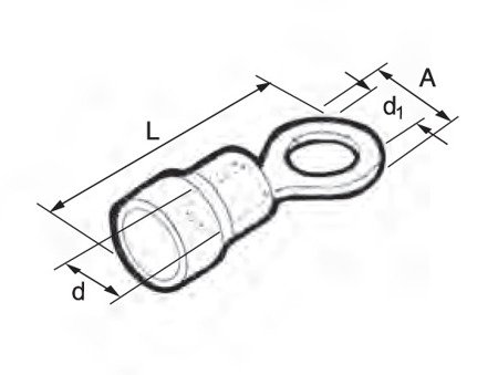 Końcówka kablowa oczkowa izolowana  LI 6/5 żółta; przekrój: 4 - 6 mm²; śruba: M5